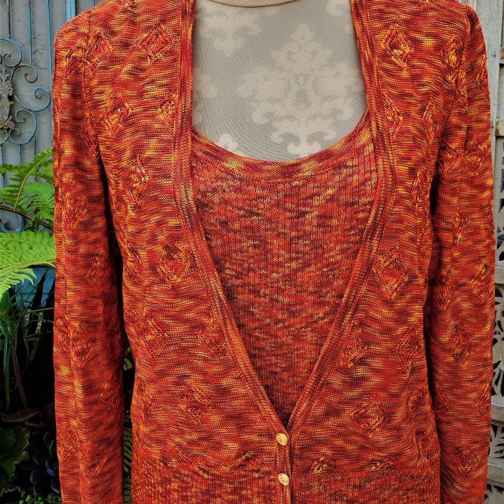 St.John Sport Orange Knit Sweater Set